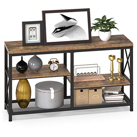 Industrial Console Table,51" Farmhouse Rustic Sofa Table&TV Stand