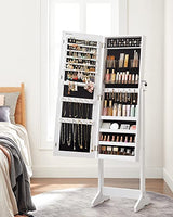 Jewelry Cabinet Armoire, Freestanding Lockable Storage Organizer Unit