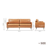 Top Grain 3 Seater Leather Couch