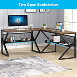 3 Piece K-Frame L-Shaped Desk with Bookshelf