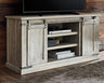 Modern Farmhouse TV Stand Fits TVs up to 58", Sliding Barn Doors