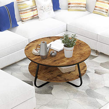 Round Coffee Table with Storage