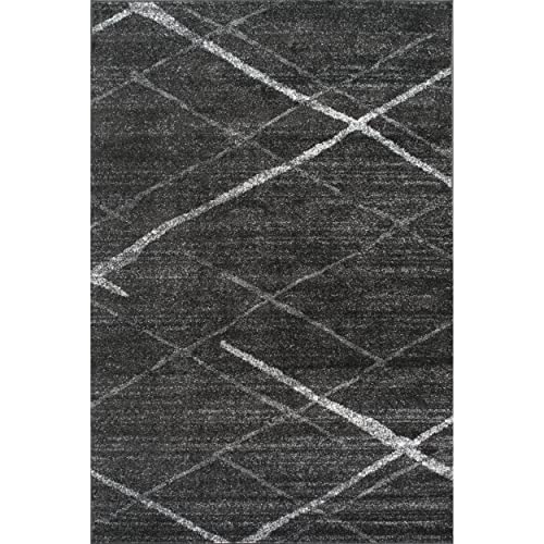 Contemporary Thigpen Large Area Rug, 9' x 12', Dark Grey