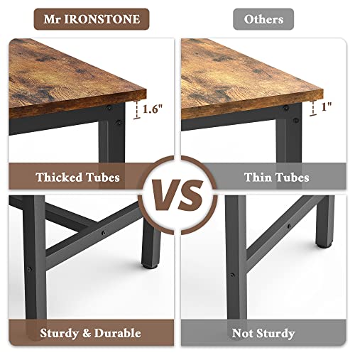 Bar Table and Chairs Set, 47.2 Inch Bar Table Set, Bar Height Table