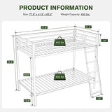 Bunk Bed Twin Over Twin Size with Ladder for Junior