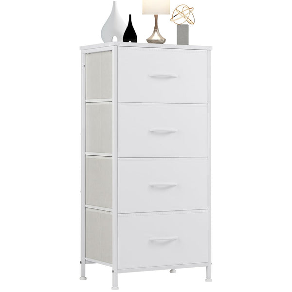 Dresser for Bedroom, Storage Drawers Skinny Fabric Storage Tower with 4 Drawers