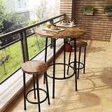 3 Piece Pub Dining Set, Modern Round bar Table and Stools