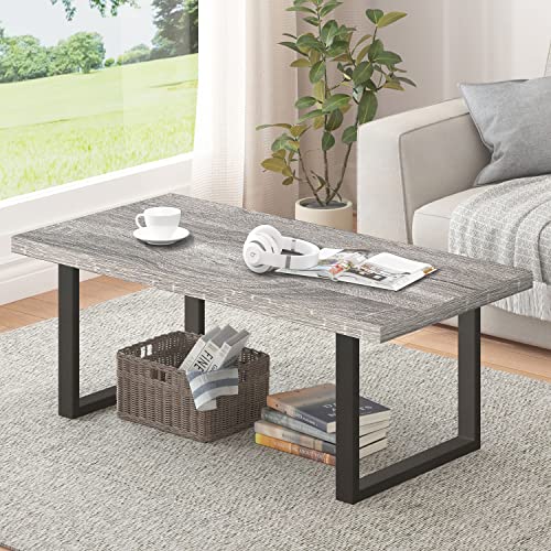 Wood and Metal Simple Industrial Modern Center Table