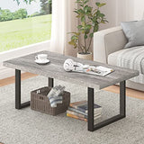 Wood and Metal Simple Industrial Modern Center Table