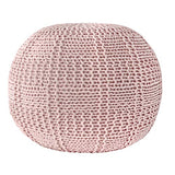 Berlin Casual Knitted Filled Ottoman Pouf, Blush