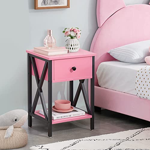 Night Stand for Bedroom Pink