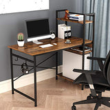 Computer Desk with 4 Tier Shelves for Home Office