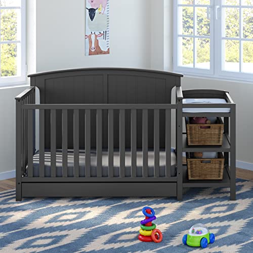 Steveston Crib & Changer w/Drawer - Gray