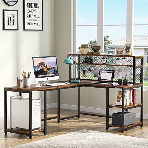 Large Computer Desk with Hutch