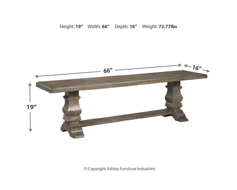 Wyndahl Rustic Distressed Dining Room Bench, Weathered Brown