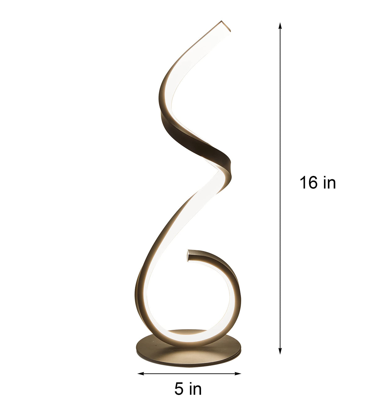 Spiral Dimmable LED Table Lamp, Modern Bedside Lamp