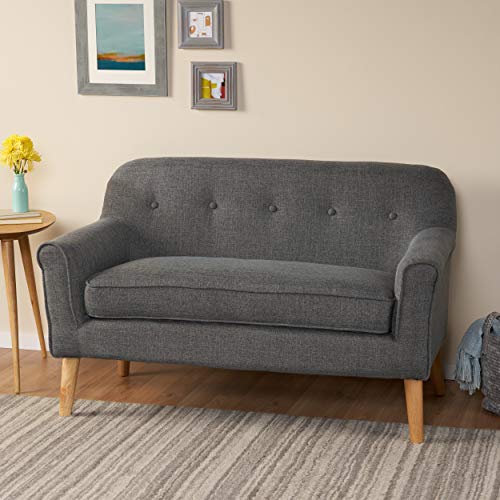 Mariah Mid-Century Modern Loveseat, Grey