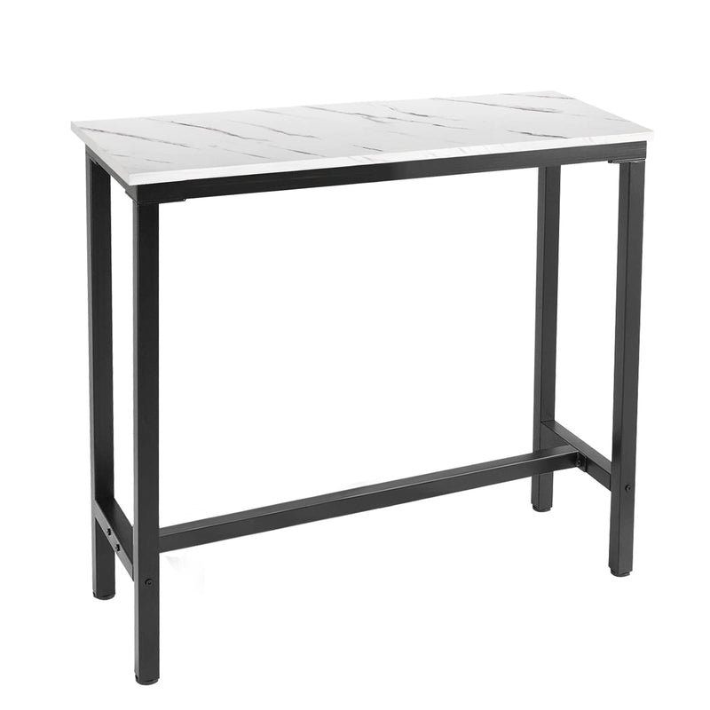 𝐮𝐩𝐠𝐫𝐚𝐝𝐞𝐝 39.4” Bar Table White Marble Industrial Pub Dining Height Table