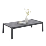 Outdoor Patio Coffee Table All-Weather Aluminum Rectangle Coffee Tables