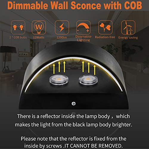 Modern LED Wall Sconce Indoor Up Down Wall Lamp Dimmable Wall Lights 12W Hallway Wall Lighting