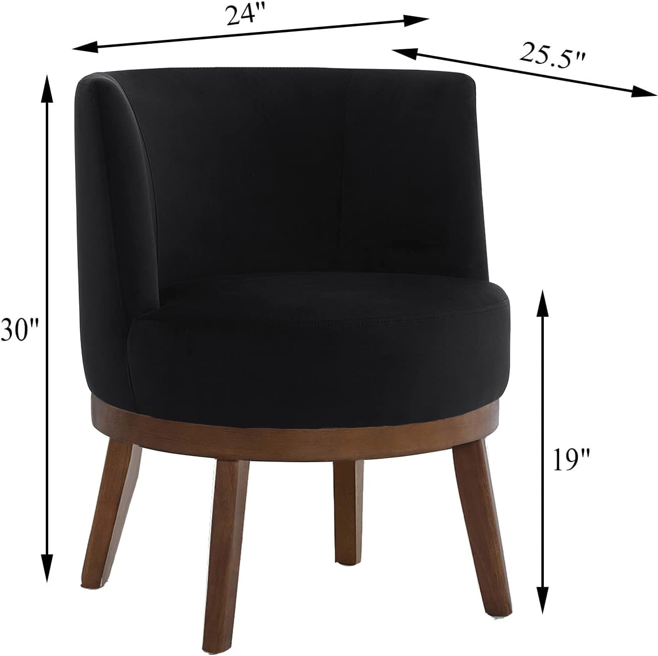 Modern 360 Degree Swivel Accent Chair, Comfy Velvet Round Accent Chair