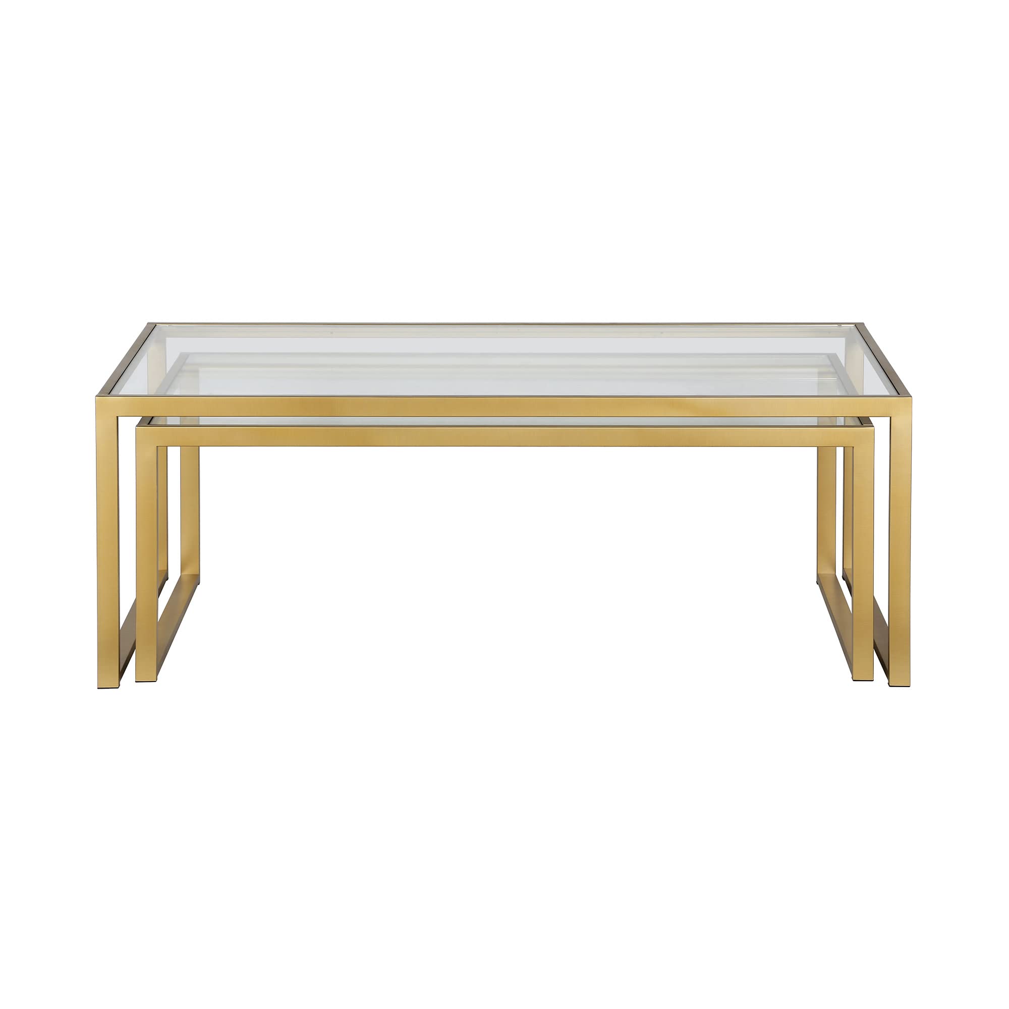 Rectangular Nested Coffee Table in Brass