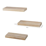 Floating Shelves, Wall Mounted Set of 3 Rustic Wooden Ledge Shelves Decorative