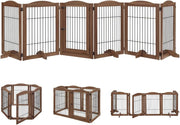 Extra Wide Dog Gate and Pet Playpen, Free Standing Tall Dog Fence