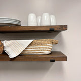 Rustic Shelves with J-Brackets Set of 2, Industrial Shelf, Kitchen Shelves, Solid Wood