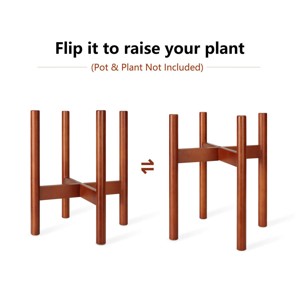 Plant Stand Mid Century Wood Flower Pot Holder (Plant Pot NOT Included) Modern Potted Stand