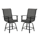 Counter Height Outdoor Swivel Bar Stools Set of 2, All-Weather Steel Frame