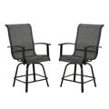 Counter Height Outdoor Swivel Bar Stools Set of 2, All-Weather Steel Frame