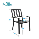 Wrought Iron Patio Outdoor Dining Chairs, Portable Black Outdoor Patio Chairs Set