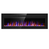 Electric Fireplace 60" Upgrade Fireplace Heater Recessed & Wall Mounted