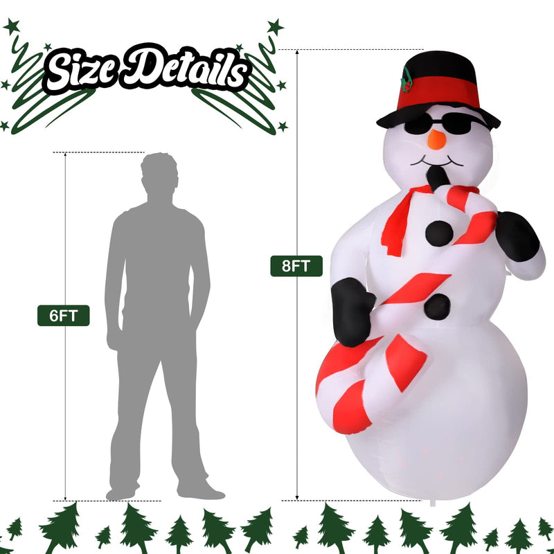 8 FT Christmas Inflatables Snowman Outdoor Christmas Decorations