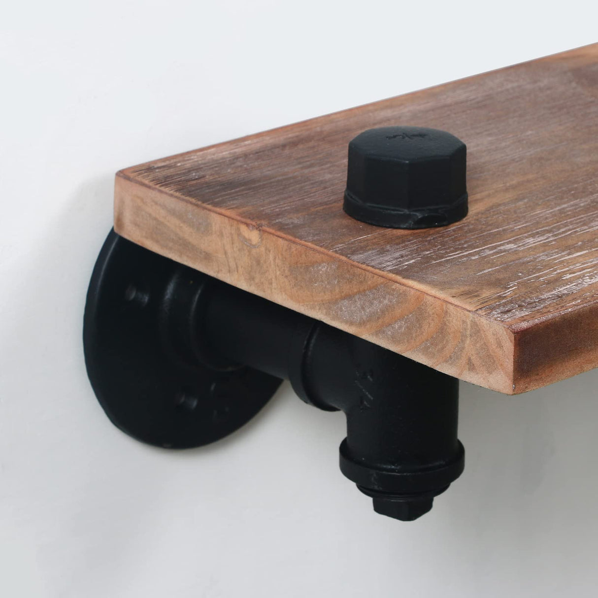 Industrial Pipe Floating Shelves, Rustic Farmhouse Pipe Shelf for Living Room, Bedroom