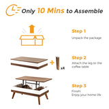 Lift Top Coffee Table, Easy-to-Assembly Center Table