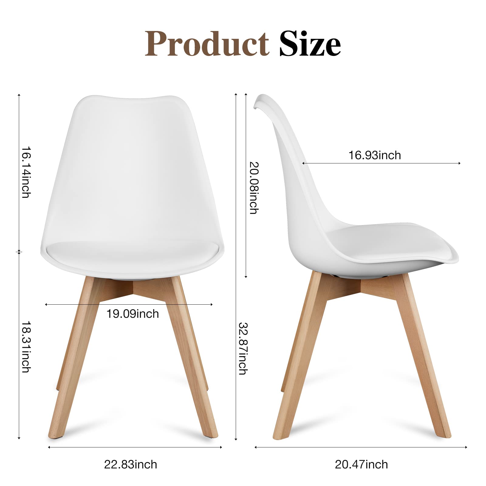 Dining Chairs Set of 4 Mid-Century Modern Dinning Chairs