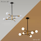 Modern Sputnik Chandelier - 6 Light Chandelier Light Fixture Height