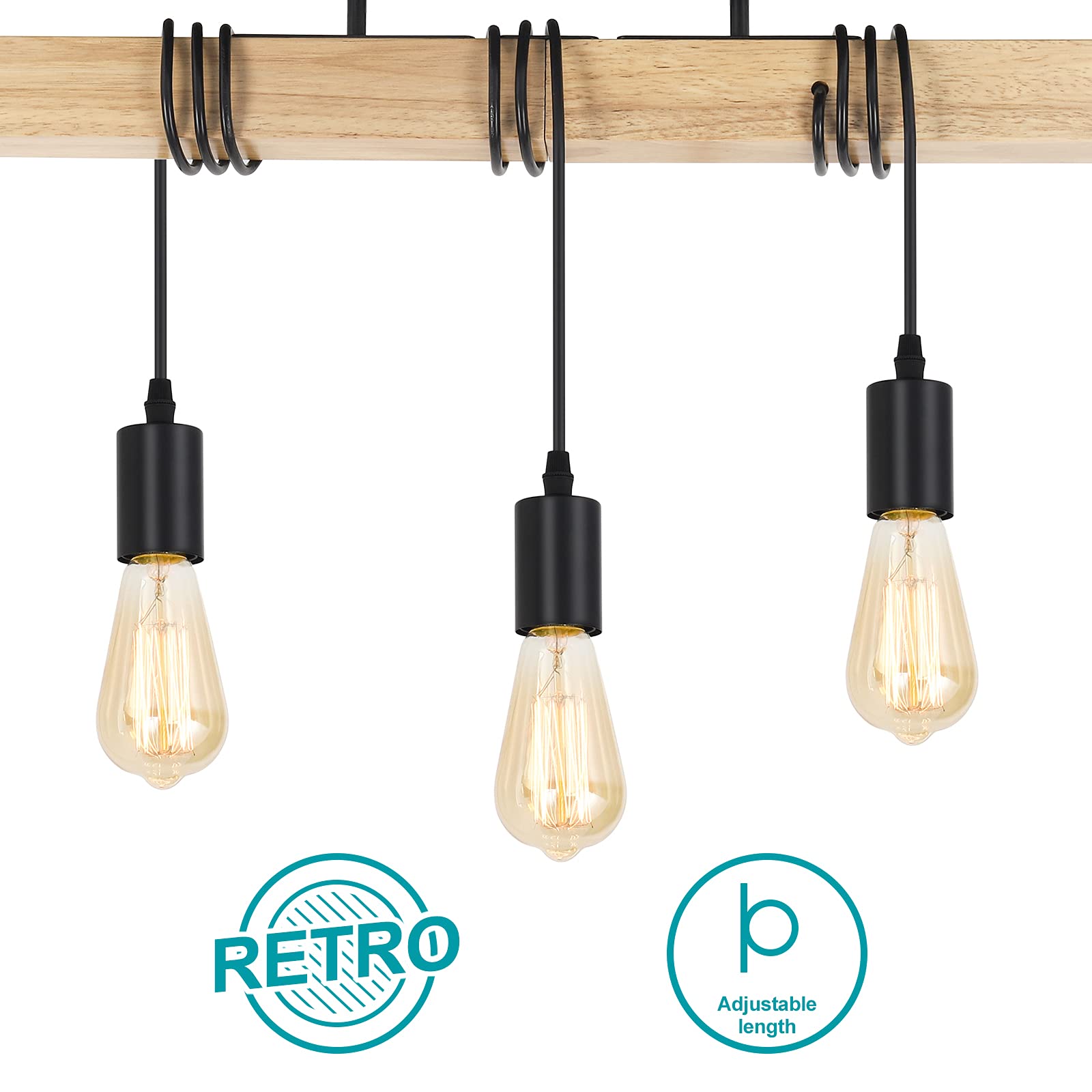 Rustic Vintage Wood Ceiling Light
