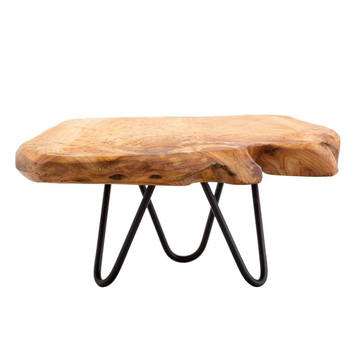 Natural Edge Wooden Stand with Legs for Displaying Cakes, Plants, Candles