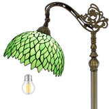 Tiffany Lamp Floor Green Wisteria Stained Glass Arched Lamp 12X18X64 Inches