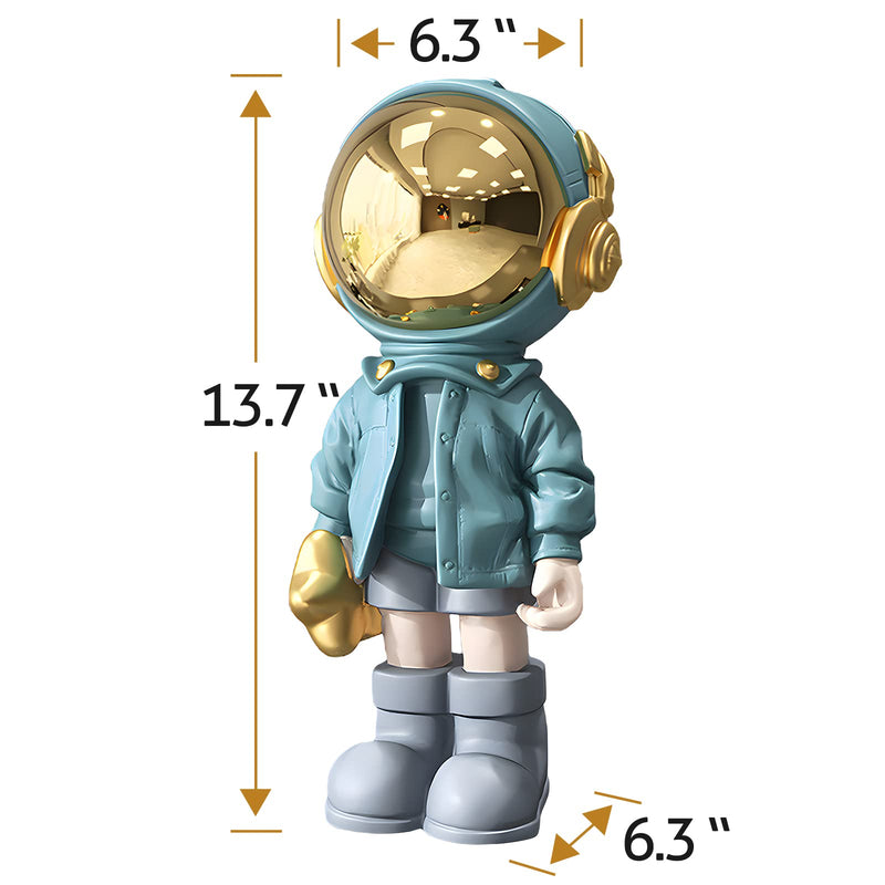 Astronaut Statues Spaceman Sculpture Polyresin Arts Gifts Light Blue Figurine Ornament