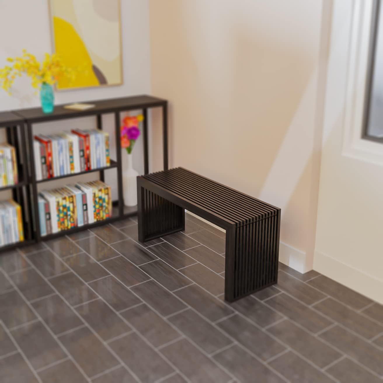 Bamboo Dining Bench, Indoor Storage Bench Wood