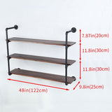 Industrial Pipe Shelving Wall Mounted,48in Rustic Metal Floating Shelves