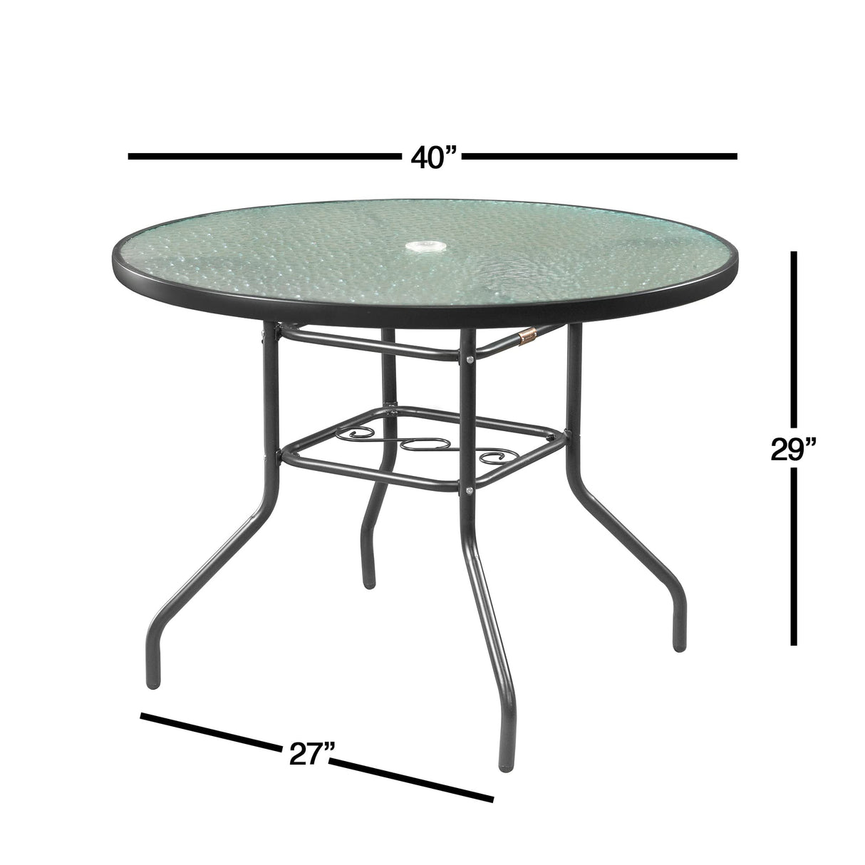 Outdoor Steel Dining Table Patio Furniture