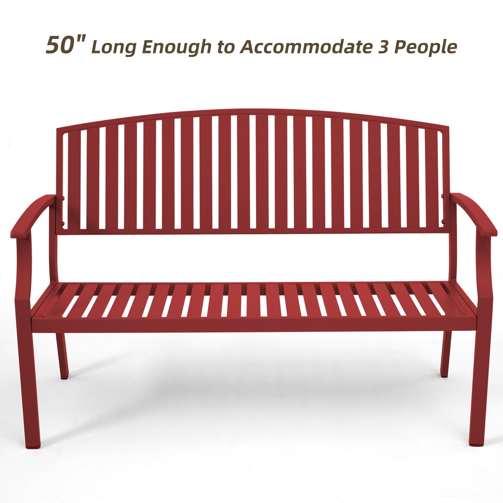 Outdoor Bench Weatherproof Aluminum Patio Garden Bench, Patio Loveseat