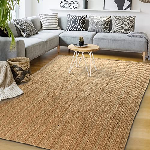 Handcrafted Farmhouse Jute Accent Rug - Soft & Comfortable Jute Area Rug