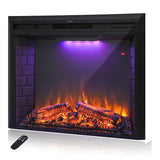 Retro Recessed Fireplace Heater with Fire Cracking Sound