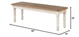 Prato Two-Tone Distressed Oak Wood Dining Bench, One Size